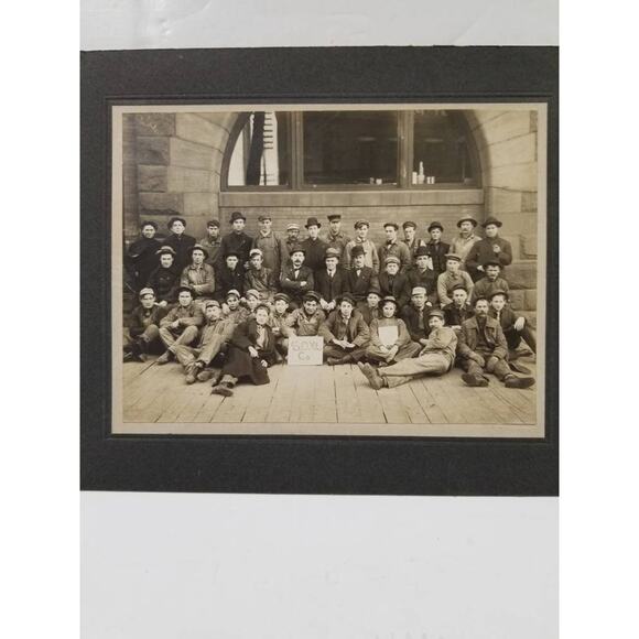 Antique Photograph, Men's Group S.O.W. Co, Vintage Photo, Photographer Prop, - Picture 2 of 4